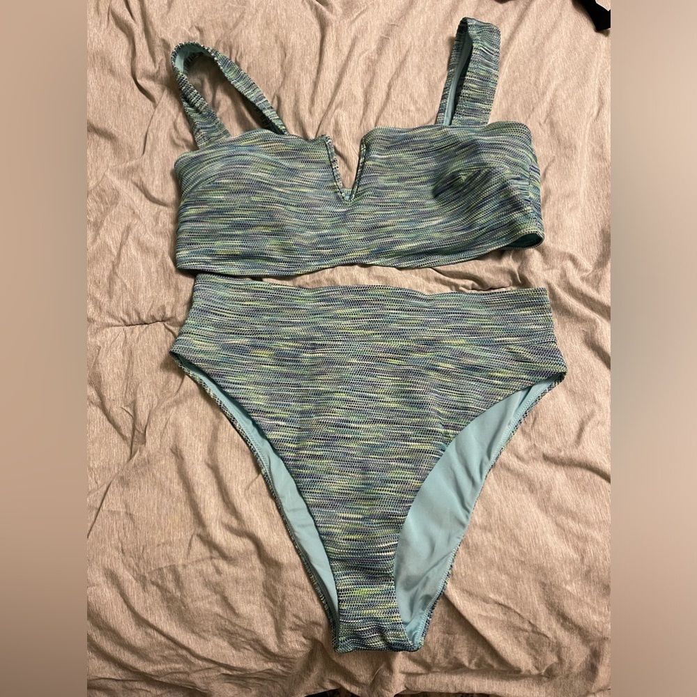 Aerie Blue and Green Bikini Set